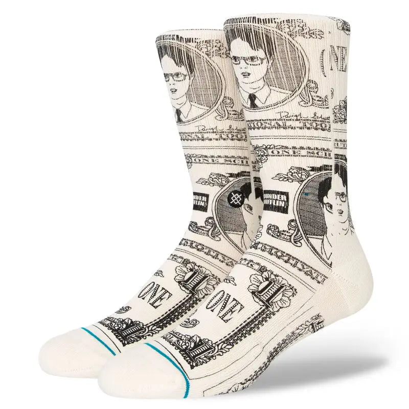 Stance x The Office Schrute Bucks Socks Off White No Comply
