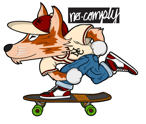 No-Comply Skateboard Dog Toy Script Logo