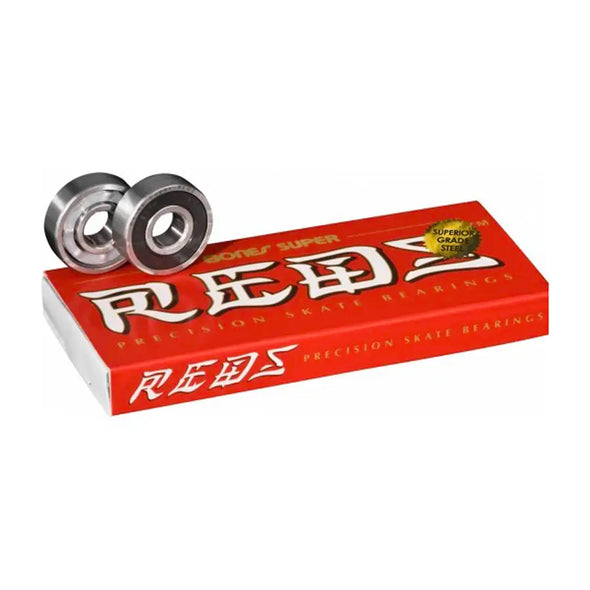 8-pack of Super Reds skateboard bearings, available at No-Comply Skate Shop in Austin, TX