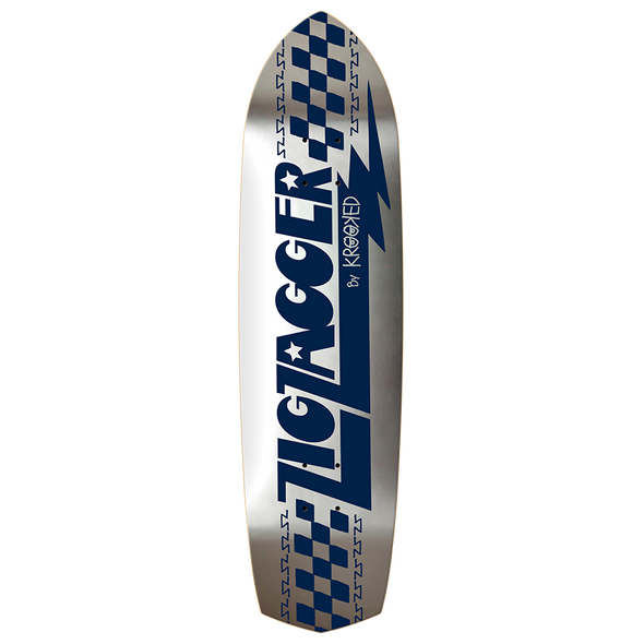 Krooked Skateboards Zip Zagger Silver Foil Deck 8.62