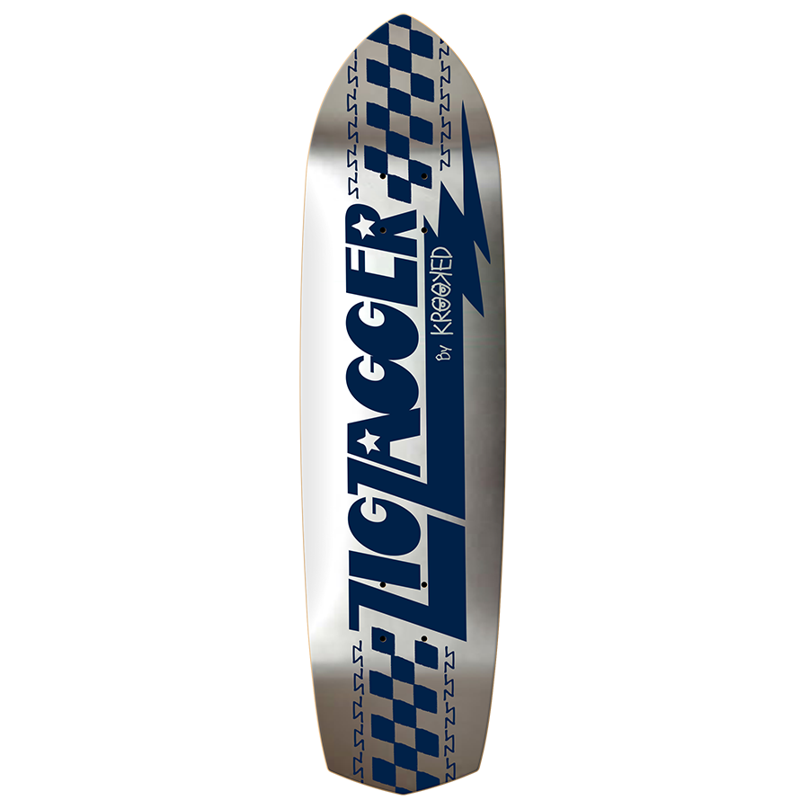 Krooked Skateboards Zip Zagger Silver Foil Deck 8.62 – No