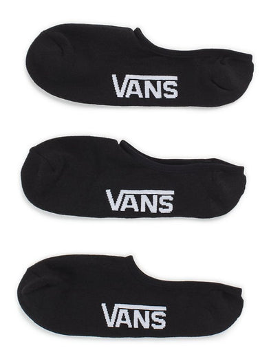 Vans Mens Classic Super No Show 3-Pack Socks - Black