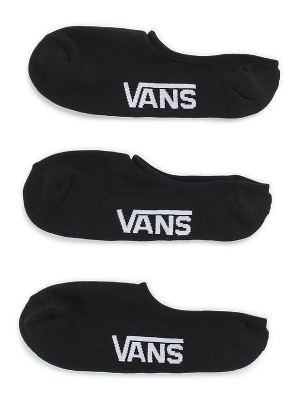 Vans Mens Classic Super No Show paquete de 3 calcetines - Negro