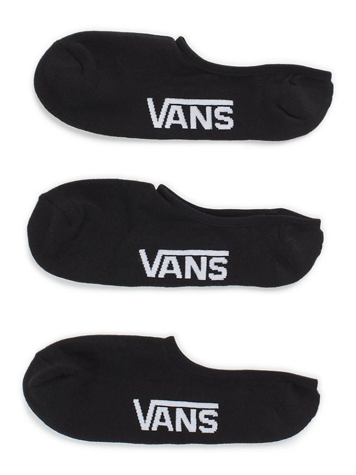 Vans Mens Classic Super No Show 3-Pack Socks - Black No Comply Skateshop