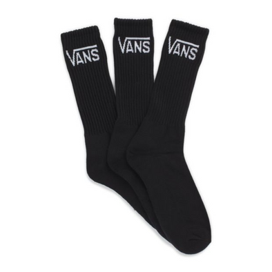 Vans Crew Socks Black (3 Pack) available at No-Comply Skate Shop in Austin, TX