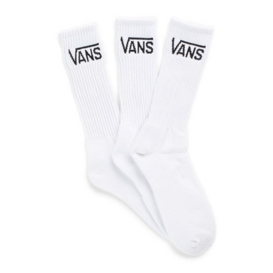 Vans Crew Socks White (3 Pack) available at No-Comply Skate Shop in Austin, TX