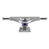 Polished silver Venture Skateboard truck with purple bushings available at No-Comply Skate Shop in Austin, TX