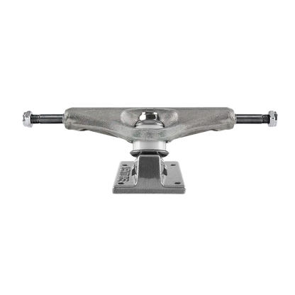 Raw silver Venture team edition skateboard truck with white bushings, available at No-Comply Skate Shop in Austin, TX