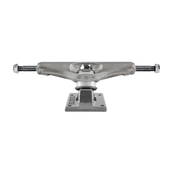 Raw silver Venture team edition skateboard truck with white bushings, available at No-Comply Skate Shop in Austin, TX